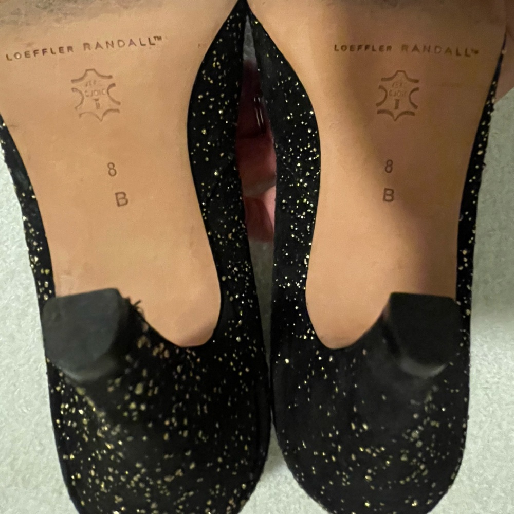 Loeffler Randall Black Tamsin Pumps with Gold Flecks Size 8 - Picture 7 of 8